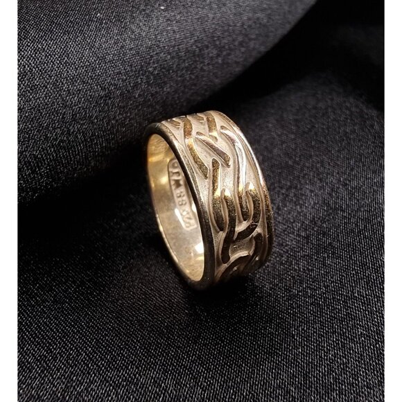 Rare Vintage Sterling Silver 925 Intricate Flame Design Ring Size 7 - Picture 2 of 5